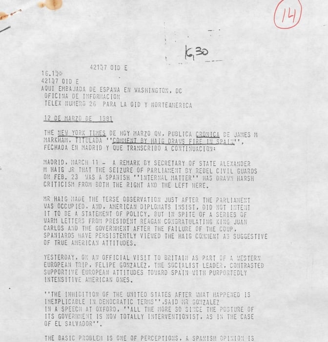 Exteriores 'desclasifica' un artículo del New York Times para desempolvar el conflicto diplomático con EEUU