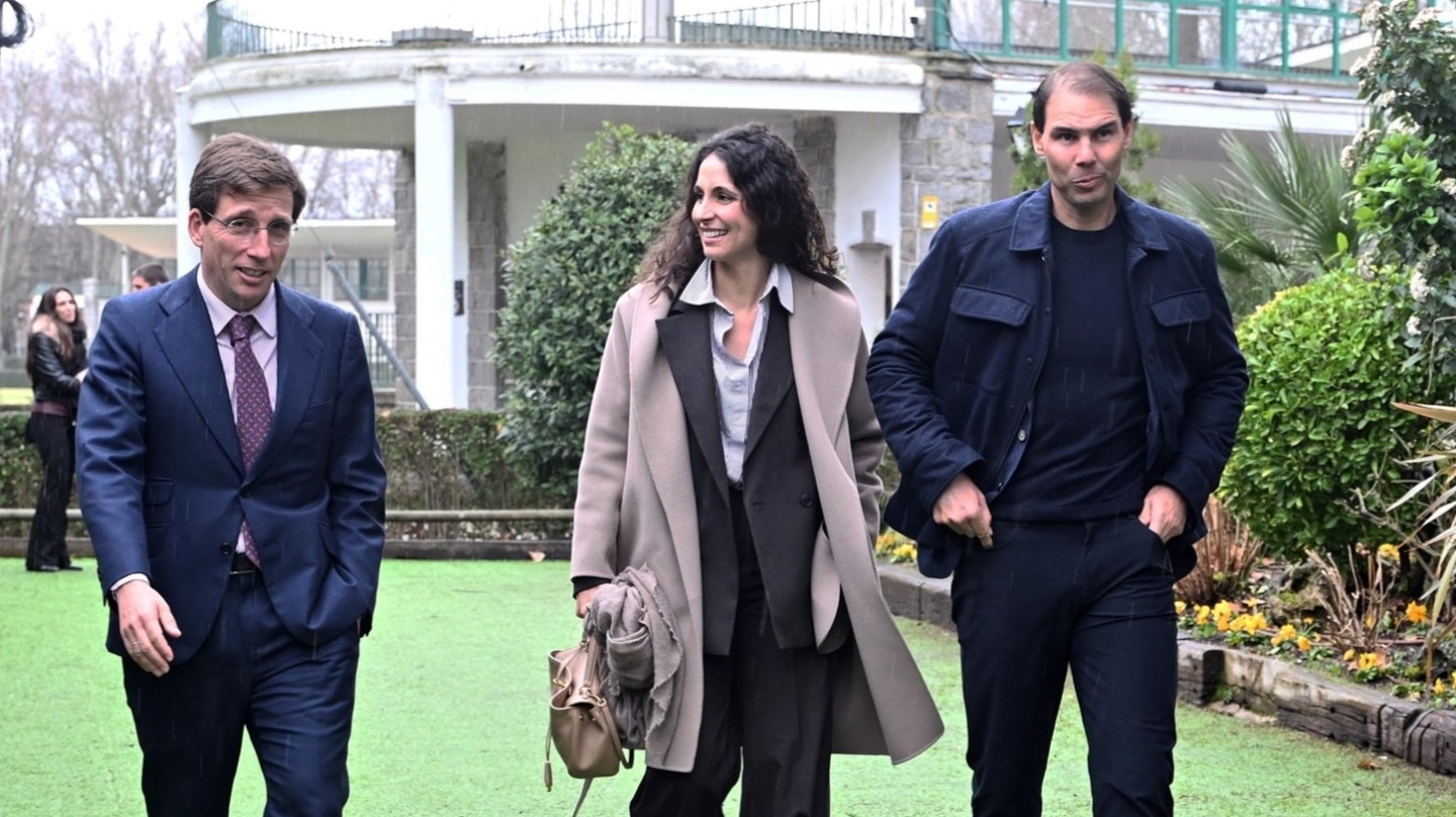 Rafa Nadal y Xisca Perelló, juntos en Madrid durante la presentación de su circuito solidario de golf