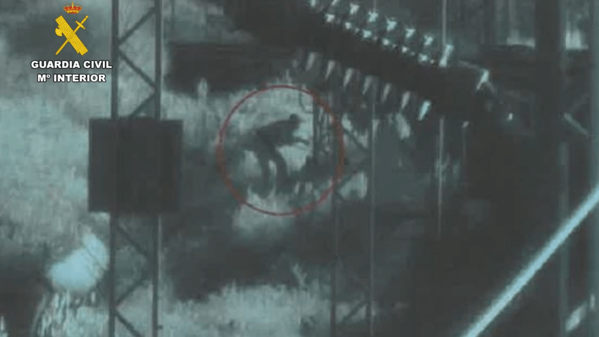 Imagen del ladrón de cobre en plena acción.