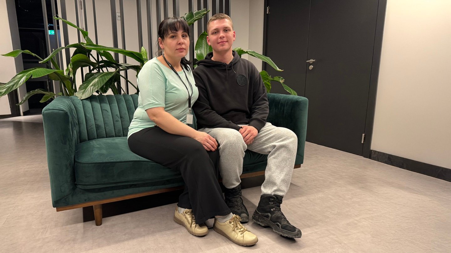 Tatiana y su hijo Dima en Varsovia