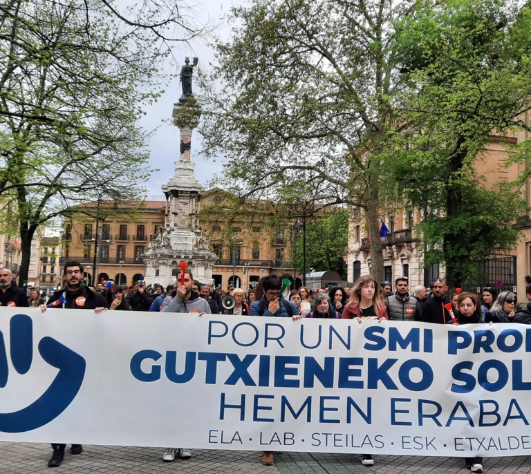 Los sindicatos nacionalistas llaman a parar hoy Euskadi y Navarra por un SMI propio de 1.500 euros