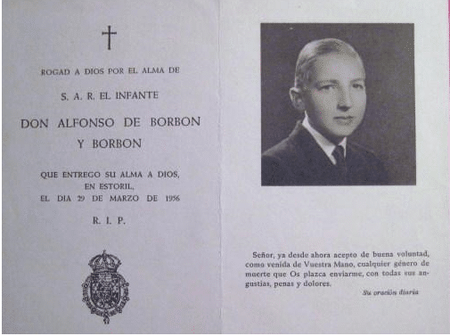 Esquela de Alfonso de Borbón