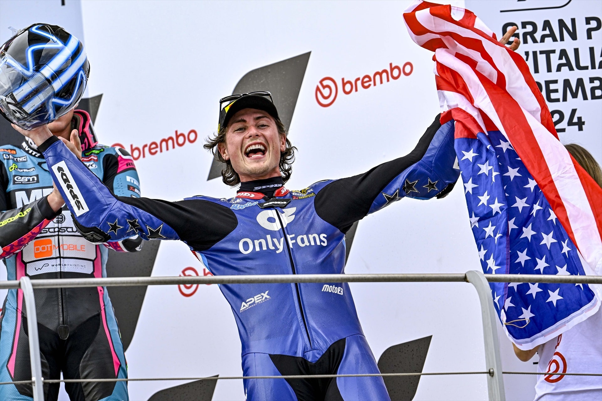 Joe Roberts, piloto del OnlyFans American Racing Team de Moto 2, en 2024.