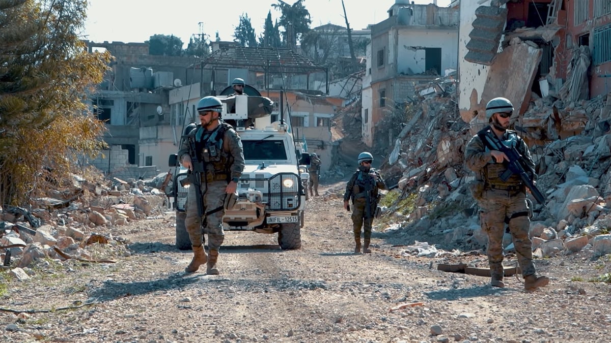 Militares desplegados en la Base Miguel de Cervantes en Marjayoun, sur del Líbano, dentro de la misión UNIFIL de la ONU