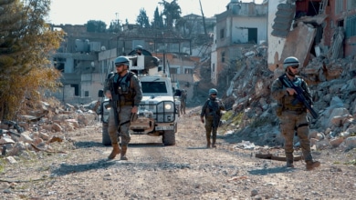 Restos de un misil impactan en la zona de la frontera del Líbano controlada por la tropas españolas