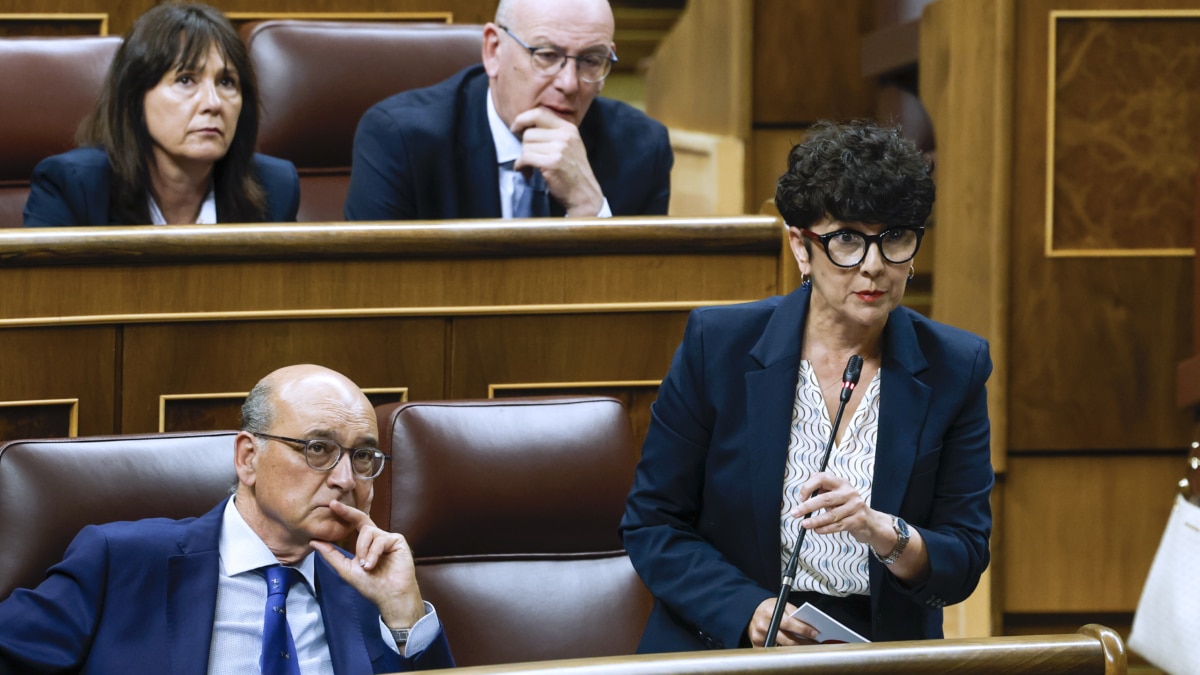 MADRID, 29/04/2026.- La portavoz del PNV, Maribel Vaquero, durante su intervención en la sesión de control al Ejecutivo que se celebra este miércoles en el Congreso. EFE/ J.J.Guillen