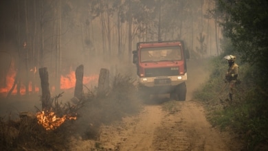 Desalojan a trece personas por dos incendios que se han unido en Galicia