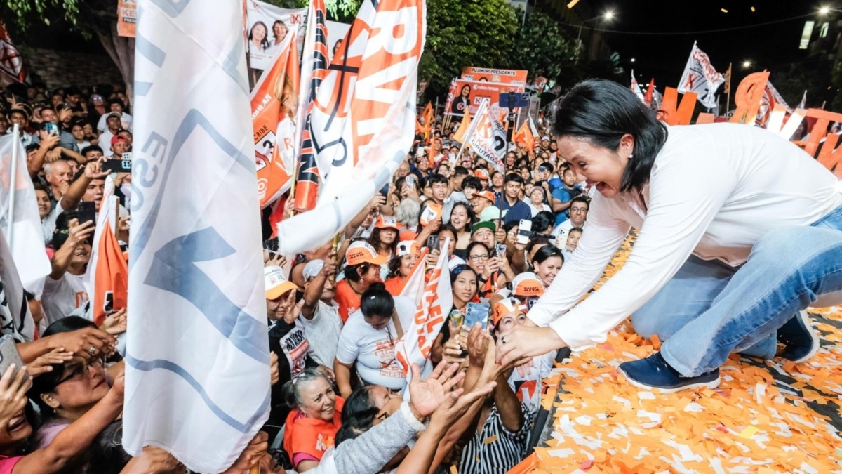 La candidata peruana Keiko Fujimori en un mitin reciente en Lambayeque.