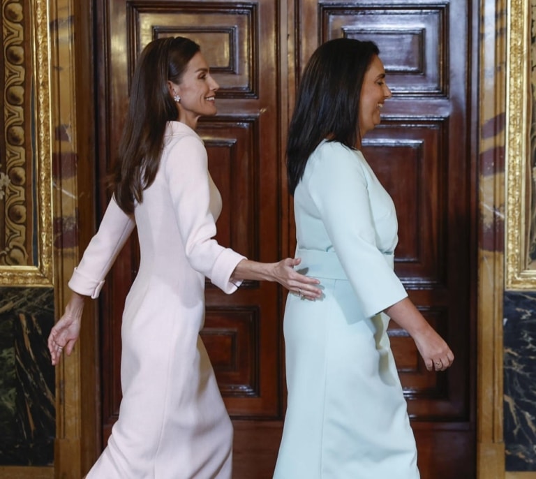 El homenaje involuntario a Isabel II de Letizia y la primera dama portuguesa