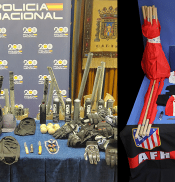 Cuchillos, cadenas puños americanos y 95 barras de hierro: la policía interviene [...]