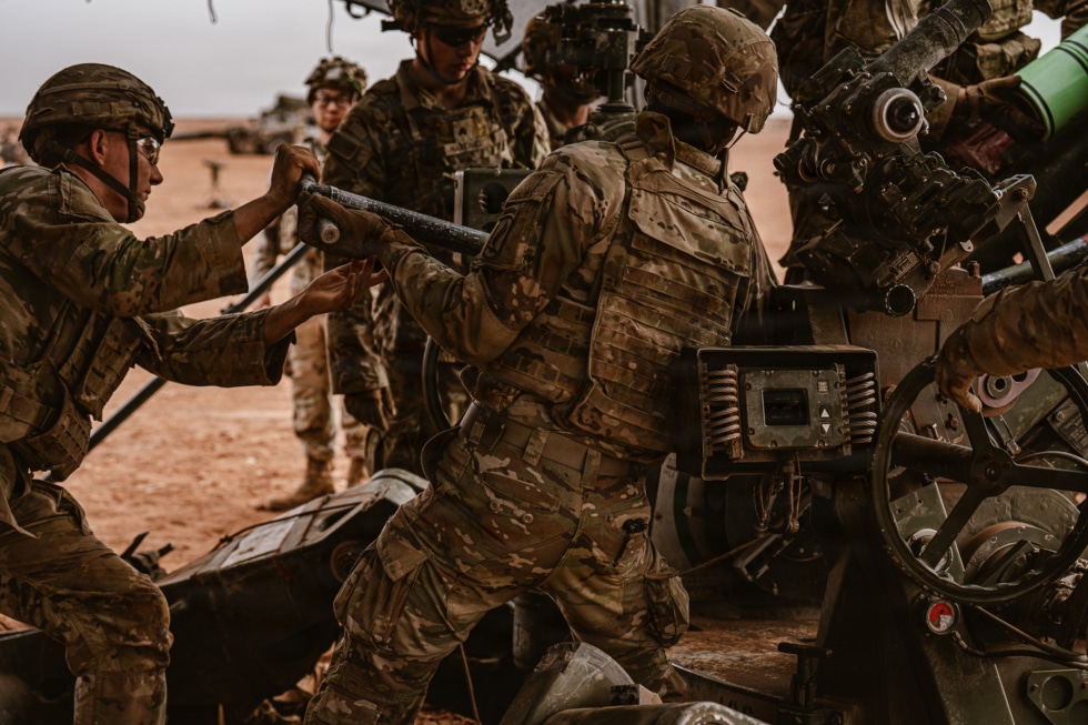 Soldados estadounidenses en maniobras de preparación para la operación African Lion