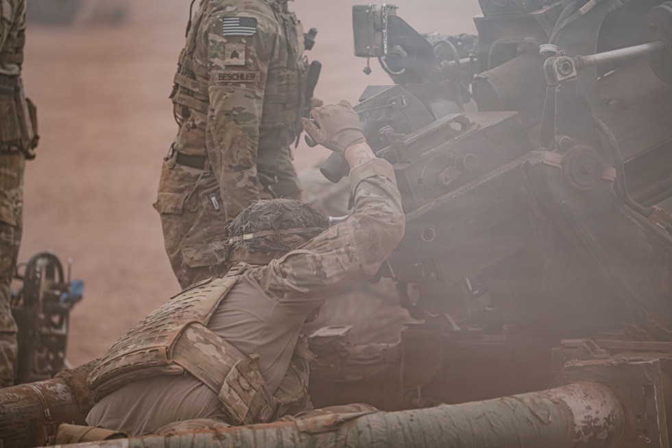 Soldados estadounidenses en maniobras de preparación para la operación African Lion