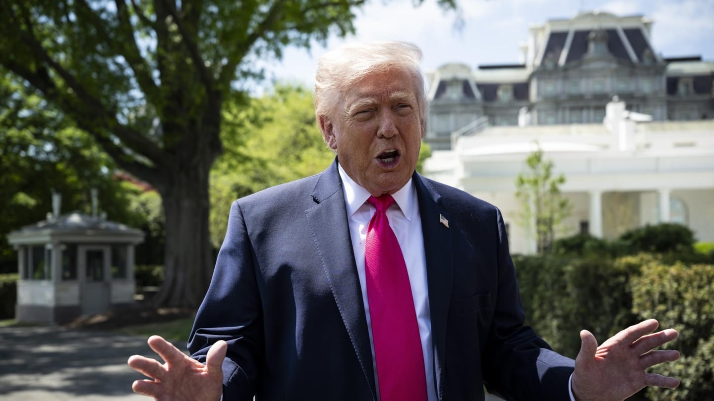 Donald Trump, presidente de Estados Unidos, en los jardines de la Casa Blanca.