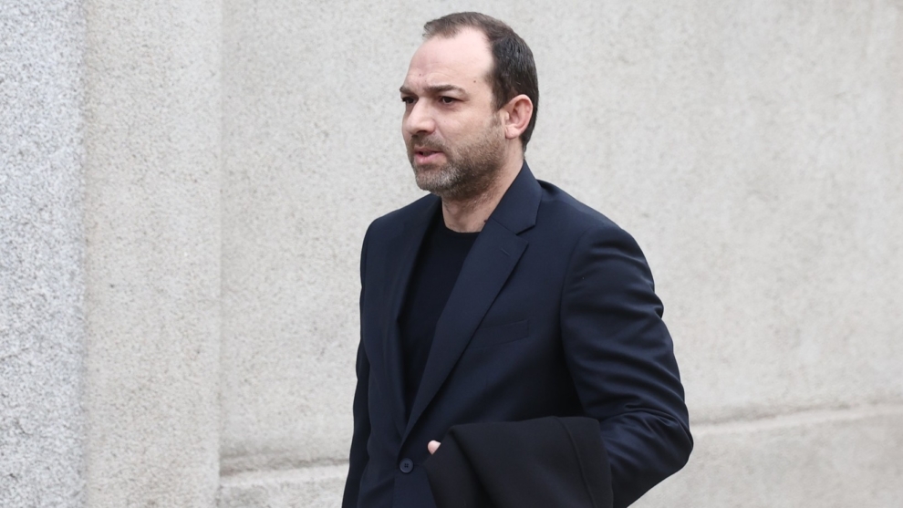 El hijo de Ábalos, Víctor Manuel Ábalos Aguado, a su llegada al Tribunal Supremo.