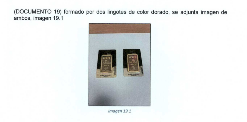 Lingotes de oro intervenidos a Simon Leendert Verhoeven en su casa por la UDEF.