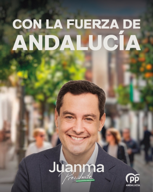 Cartel electoral elegido por el PP de Juanma Moreno