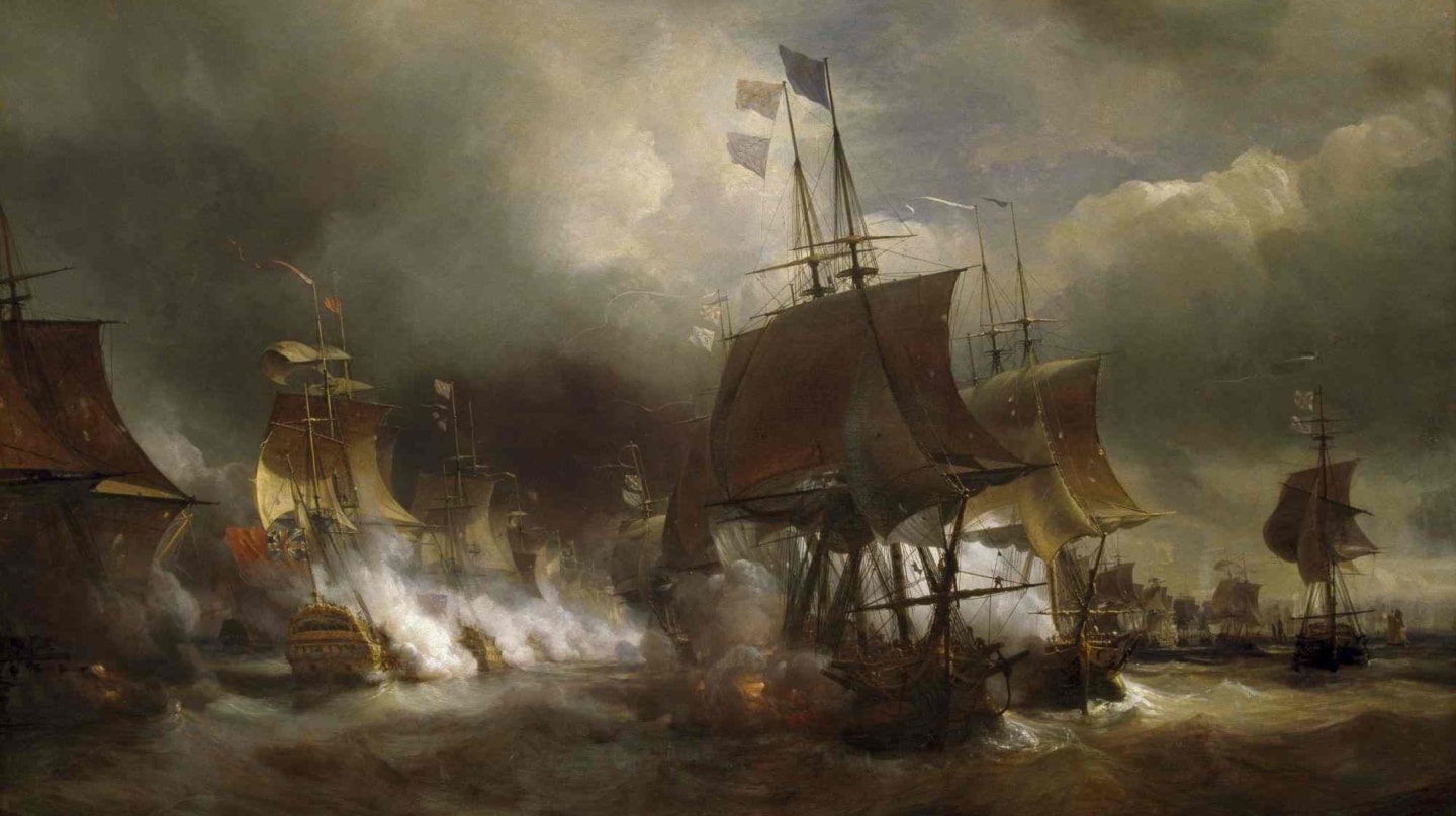 Combate de Ouessant, julio de 1778. Theodore Gudin