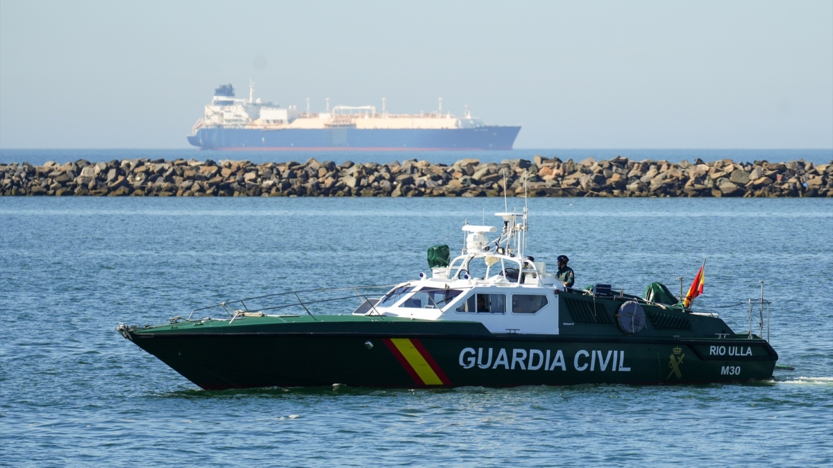 Embarcación de la Guardia Civil durante el ejercicio de seguridad