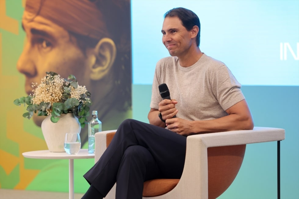 Rafa Nadal en la rueda de prensa ante los medios en la presentación de su nuevo museo