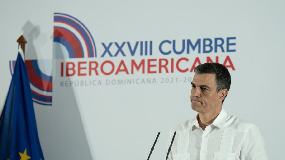 Pedro Sánchez en la Cumbre Iberoamericana de 2023 en Santo Domingo.