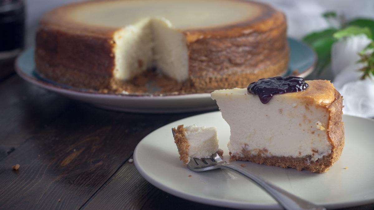 Tarta de queso lista para comer