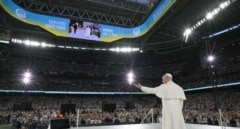 Las mejores imágenes del Papa en el Bernabéu
