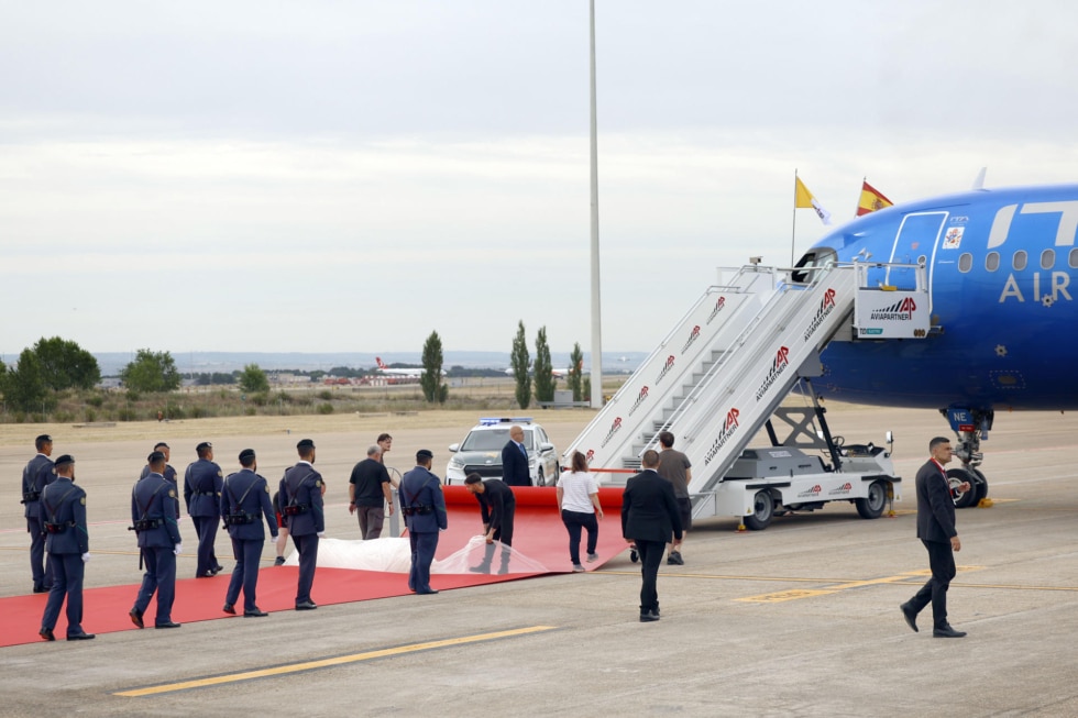 El avión de la compañía Ita Airways en el que ha viajado el papa León XIV