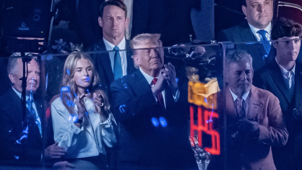 Imagen de Donald Trump esta madrugada en las finales de la NBA