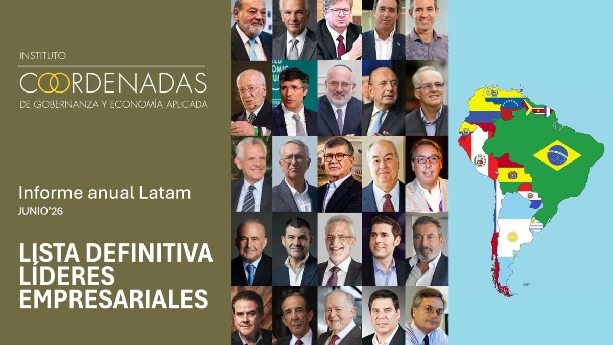 El Instituto Coordenadas identifica a los 25 empresarios más influyentes de América Latina en 2026