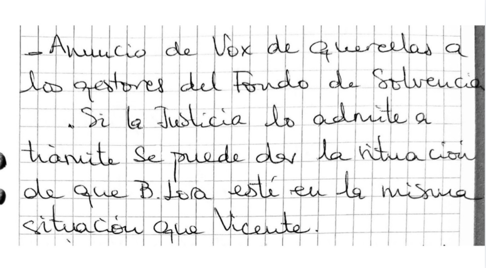 Anotación de Leire Díez sobre 'B. L.', 'B. Lora'.