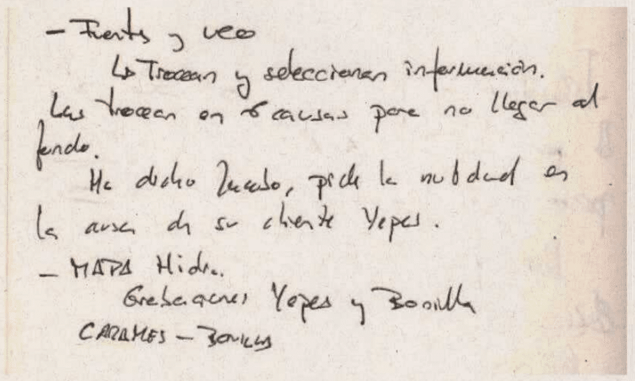 Anotaciones de las libretas de Santos Cerdán intervenidas por la UCO