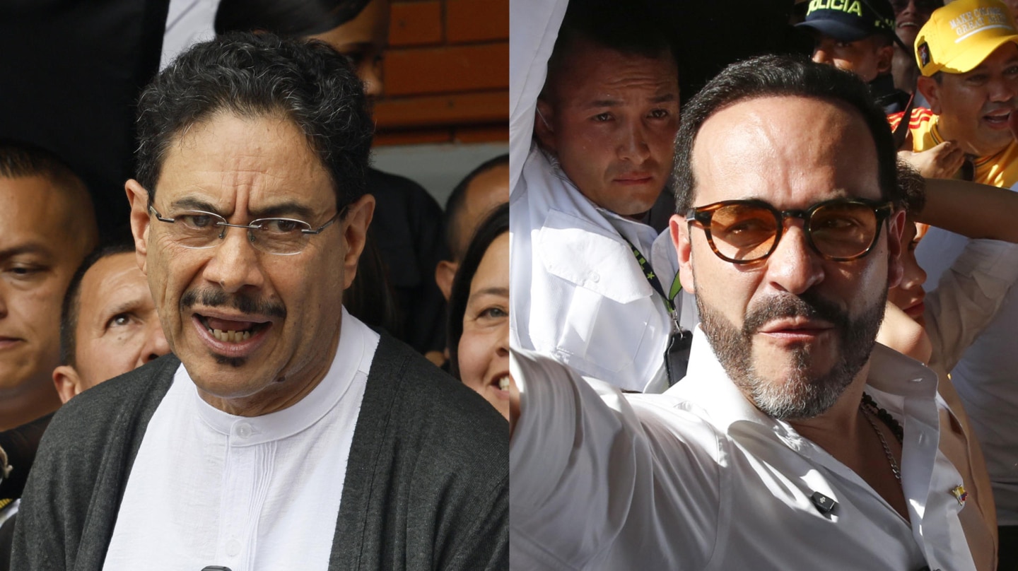 El petrista Iván Cepeda (izda) y el populista de derecha Abelardo de la Espriella se disputarán la Presidencia de Colombia el 21 de junio.