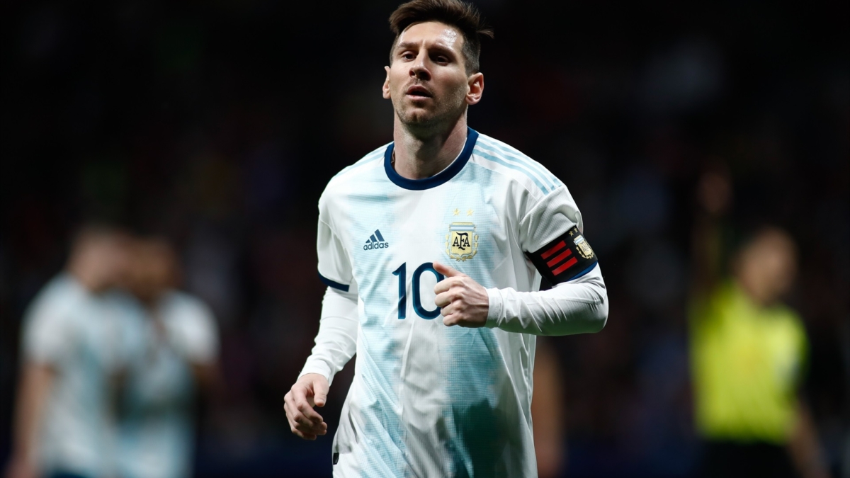 Leo Messi en un partido ante Venezuela