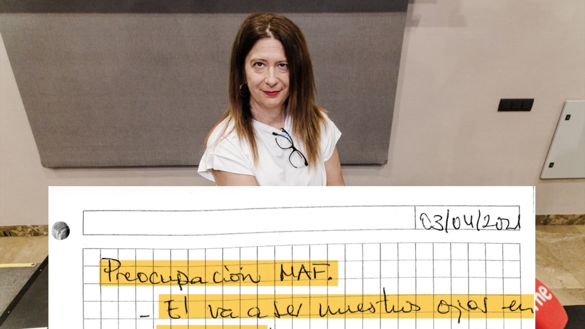 La exmilitante socialista Leire Díez durante una rueda de prensa
