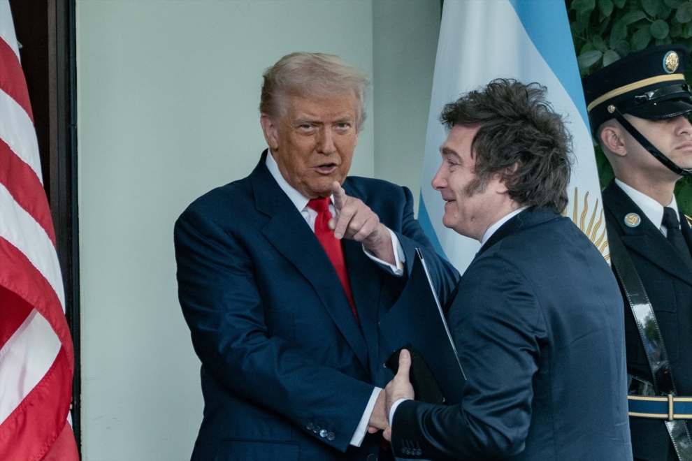 El presidente de EEUU, Donald Trump, con su homólogo argentino, Javier Milei