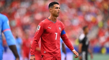 Imagen de Cristiano Ronaldo ayer frente a RD Congo
