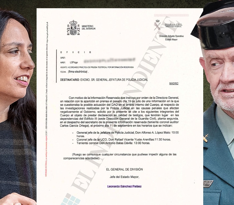 El documento que demuestra que la directora general desató una caza de brujas en la cúpula de la Guardia Civil