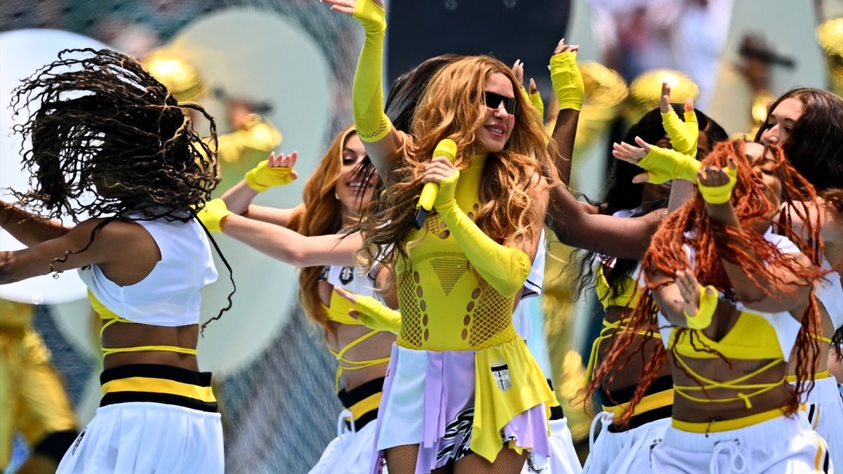 Shakira, este jueves durante su actuación en la ceremonia inaugural del Mundial en el Estadio Azteca de Ciudad de México.
