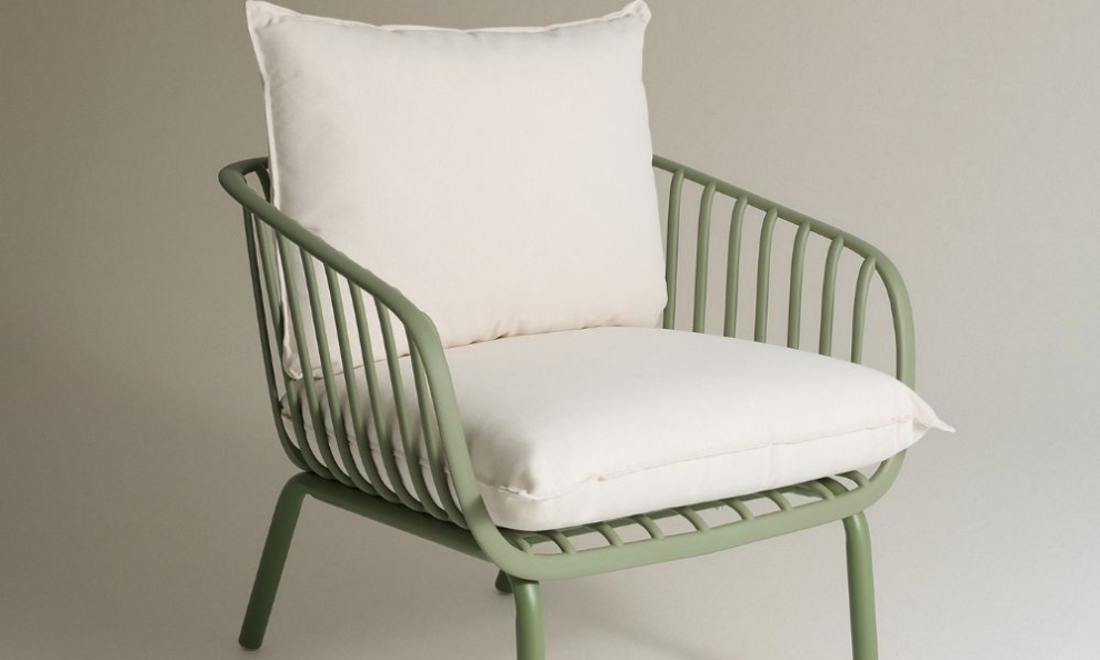 sillón de jardín verde de la colección Lisboa