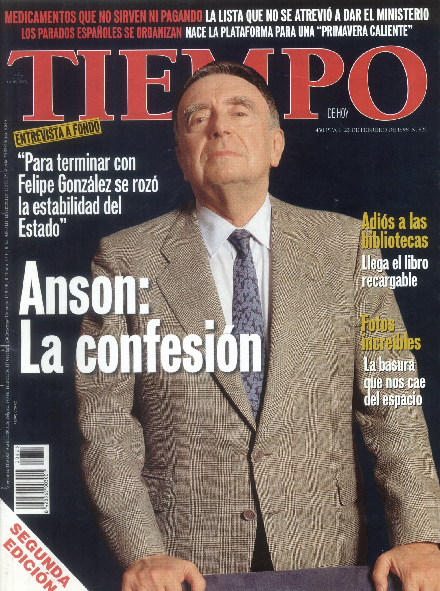 La portada de 'Tiempo' con el 'arrepentido' Anson.