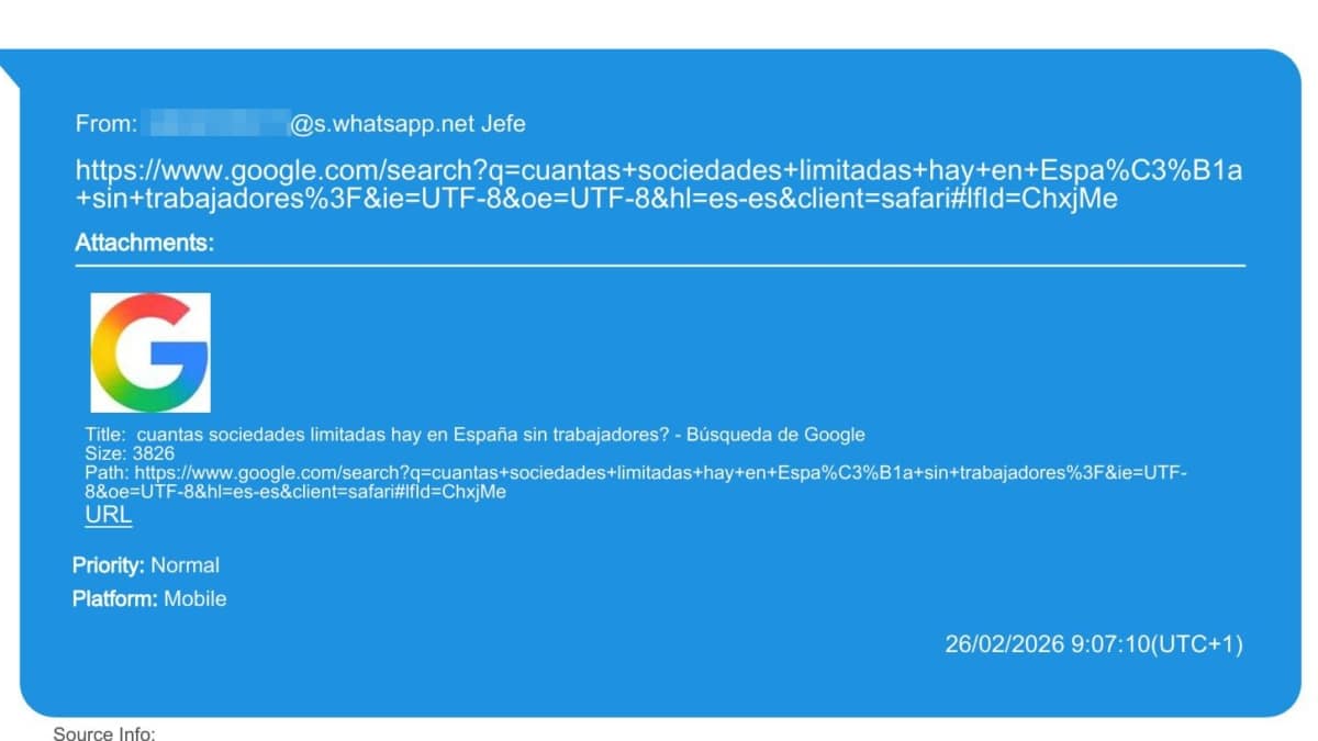 Mensaje enviado por Zapatero a su secretaria con la búsqueda