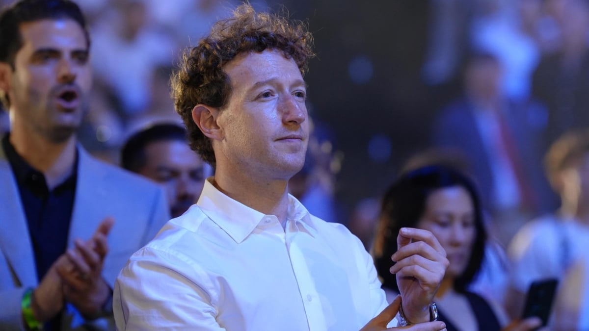 El director ejecutivo de Meta, Mark Zuckerberg, este domingo en la Casa Blanca durante el combate de UFC en honor de Donald Trump.