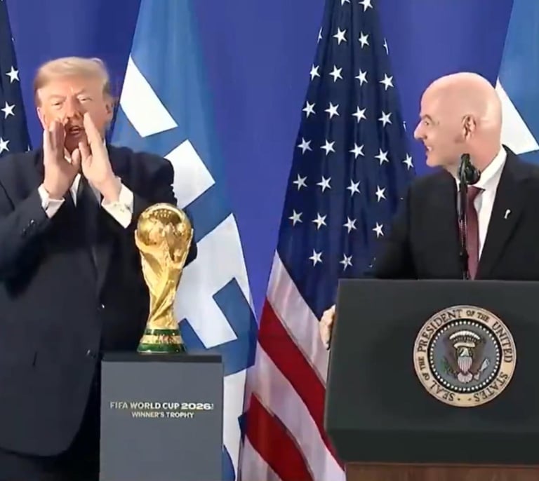 Trump e Infantino, ronda de elogios en Nueva York: "EEUU de nuevo, y Canadá y México fuera"
