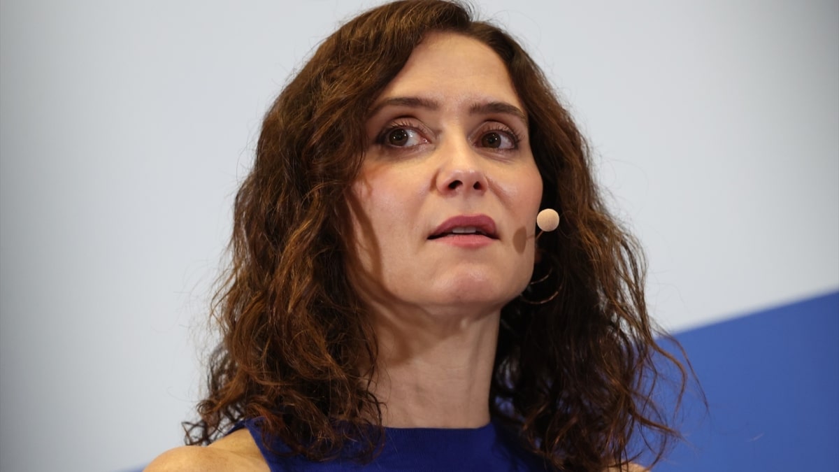 La presidenta de la Comunidad de Madrid, Isabel Díaz Ayuso, durante el ciclo ‘El pulso de nuestras comunidades: Madrid’, en el Hotel Intercontinental, este jueves