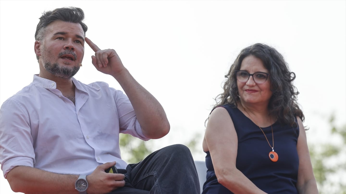 Gabriel Rufián y Mónica Oltra el pasado 19 de junio en Valencia