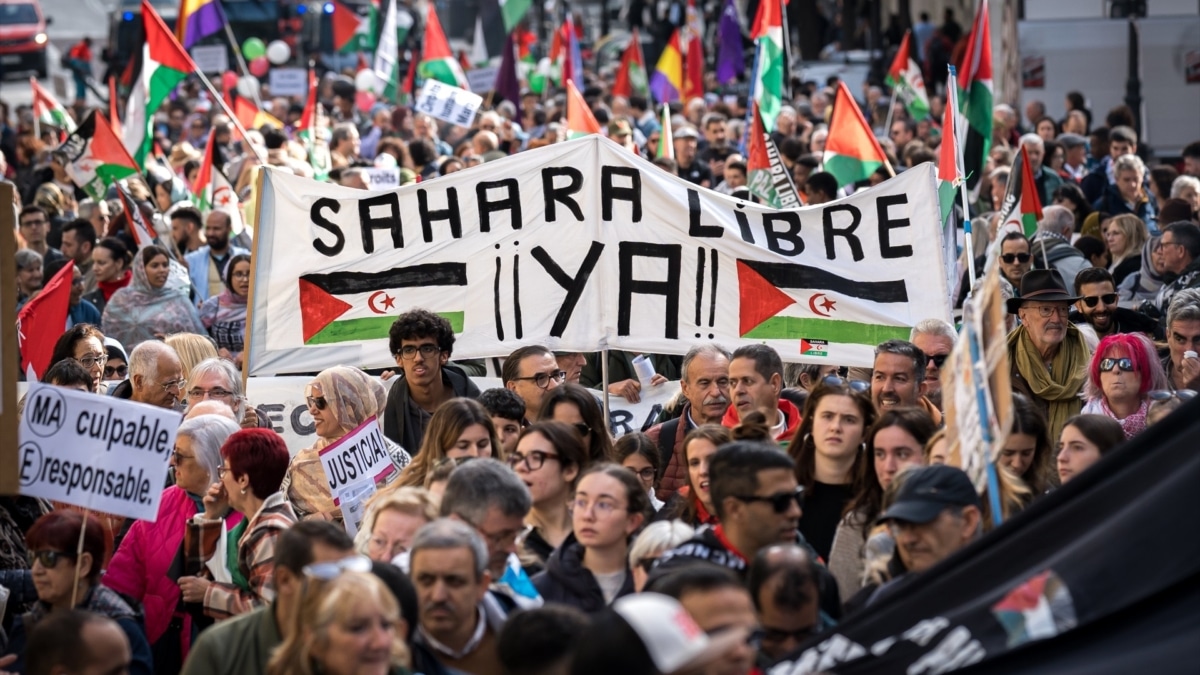 Manifestación a favor del pueblo saharaui en Madrid