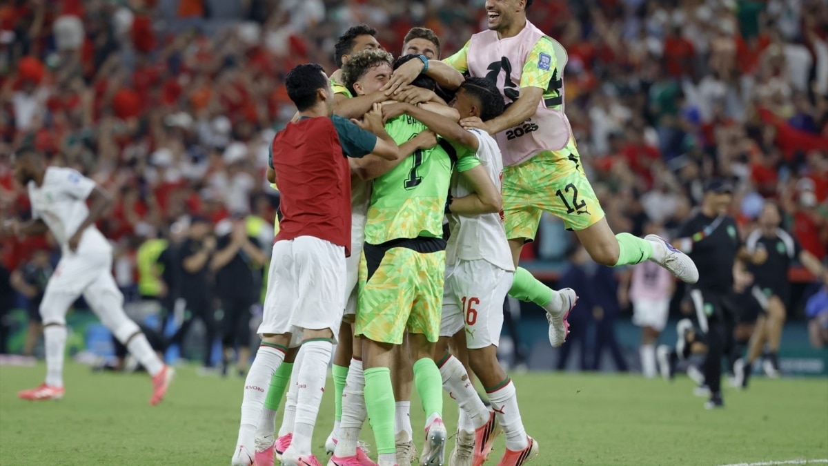 Imagen de Marruecos celebrando el pase a octavos de final del Mundial 2026