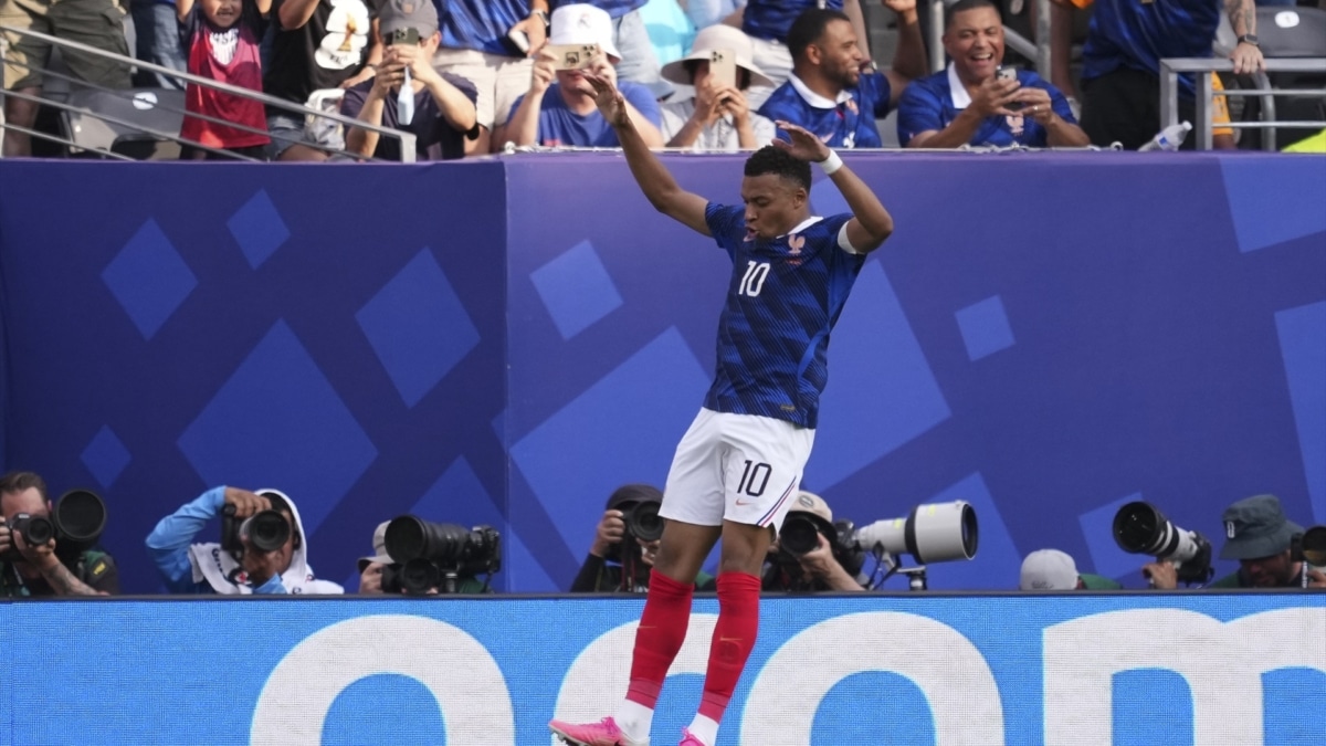 Kylian Mbappé celebrando un gol ante Suecia en este Mundial 2026