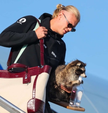 Erling Haaland en su bajada del avión en Oslo