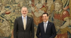 Juanma Moreno se reúne con Felipe VI en Zarzuela tras iniciar su tercer mandato al frente de la Junta